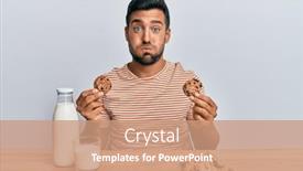  Presentation with chocolate milk - Colorful slide deck enhanced with handsome-hispanic-man-drinking backdrop and a coral colored foreground