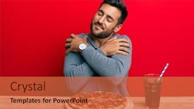  Presentation with self love - Slides enhanced with handsome-hispanic-man-eating-tasty background and a red colored foreground