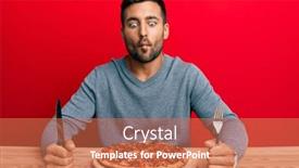  Presentation with eating fish and drink water from pollution oceans - Beautiful PPT theme featuring handsome-hispanic-man-eating-tasty backdrop and a coral colored foreground