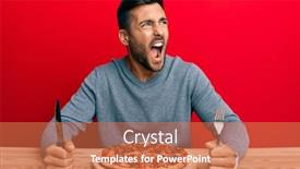  Presentation with eating - Slide deck with handsome-hispanic-man-eating-tasty background and a coral colored foreground