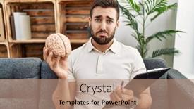  Presentation with brain - Theme enhanced with handsome-hispanic-man-holding-brain background and a coral colored foreground