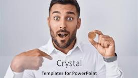  Presentation with cryptocurrency - Presentation design enhanced with handsome-hispanic-man-holding-cardano background and a sky blue colored foreground