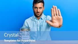  Presentation with charity - Theme enhanced with handsome-hispanic-man-holding-charity background and a teal colored foreground