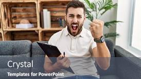  Presentation with psychology anger - Presentation consisting of handsome-hispanic-man-holding-clipboard background and a dark gray colored foreground