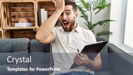  Presentation with memory psychology - Slide deck with handsome-hispanic-man-holding-clipboard background and a dark gray colored foreground