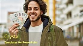  Presentation with crown - Presentation having handsome-hispanic-man-holding-czech background and a tawny brown colored foreground