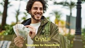  Presentation with crown - PPT layouts with handsome-hispanic-man-holding-czech background and a tawny brown colored foreground