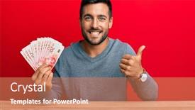  Presentation with israel - Cool new PPT layouts with handsome-hispanic-man-holding-israel backdrop and a coral colored foreground