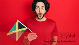  Presentation with jamaica - Presentation design enhanced with handsome-hispanic-man-holding-jamaica background and a crimson colored foreground