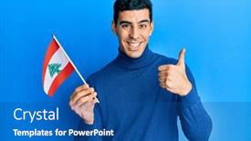  Presentation with hispanic - Theme having handsome-hispanic-man-holding-lebanon background and a ocean colored foreground