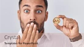  Presentation with hispanic - Presentation design consisting of handsome-hispanic-man-holding-monero background and a coral colored foreground