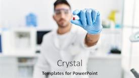  Presentation with pharmaceutical - Presentation design with handsome-hispanic-man-holding-pharmaceutical background and a light gray colored foreground