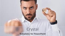  Presentation with hispanic - Presentation design enhanced with handsome-hispanic-man-holding-polkadot background and a  colored foreground