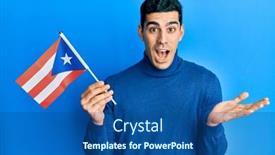  Presentation with puerto rico - Presentation with handsome-hispanic-man-holding-puerto background and a ocean colored foreground