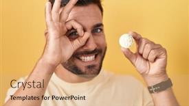  Presentation with hispanic - PPT layouts consisting of handsome-hispanic-man-holding-tether background and a  colored foreground