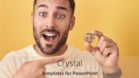  Presentation with hispanic - PPT layouts featuring handsome-hispanic-man-holding-tether background and a coral colored foreground