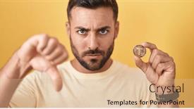  Presentation with cryptocurrency - Slide set with handsome-hispanic-man-holding-tether background and a lemonade colored foreground