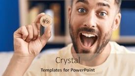  Presentation with cryptocurrency - PPT layouts consisting of handsome-hispanic-man-holding-tron background and a lemonade colored foreground