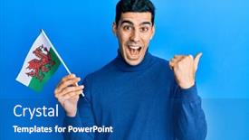  Presentation with hispanic - PPT theme with handsome-hispanic-man-holding-wales background and a ocean colored foreground