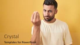  Presentation with italian - Presentation theme consisting of handsome-hispanic-man-standing-over background and a  colored foreground