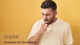  Presentation with health care - Theme having handsome-hispanic-man-standing-over background and a coral colored foreground