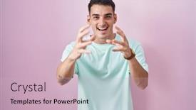  Presentation with hispanic - PPT theme enhanced with handsome-hispanic-man-standing-over background and a soft green colored foreground