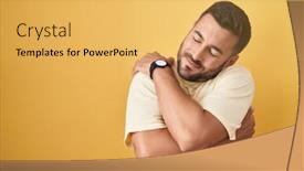  Presentation with free self care - Theme with handsome-hispanic-man-standing-over background and a  colored foreground