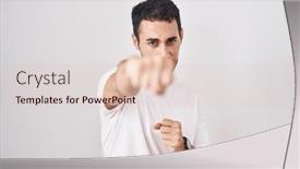  Presentation with violence - PPT theme with handsome-hispanic-man-standing-over background and a lemonade colored foreground