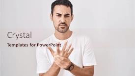  Presentation with arthritis - Slide set featuring handsome-hispanic-man-standing-over background and a lemonade colored foreground