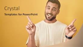  Presentation with advertisement - Slides featuring handsome-hispanic-man-standing-over background and a yellow colored foreground