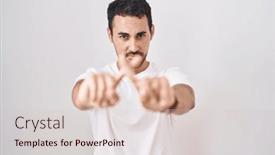  Presentation with negative - PPT layouts featuring handsome-hispanic-man-standing-over background and a soft green colored foreground