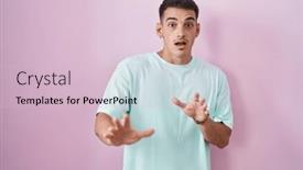  Presentation with panic - Theme featuring handsome-hispanic-man-standing-over background and a lemonade colored foreground