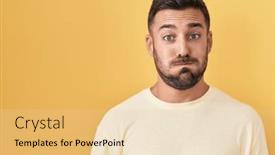  Presentation with puffing - Slide set enhanced with handsome-hispanic-man-standing-over background and a lemonade colored foreground