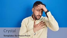  Presentation with fever - Slides having handsome-hispanic-man-standing-over background and a lemonade colored foreground