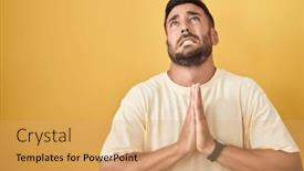  Presentation with hope - Presentation theme having handsome-hispanic-man-standing-over background and a  colored foreground