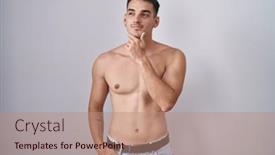  Presentation with hispanic - Slide set featuring handsome-hispanic-man-standing-shirtless background and a  colored foreground