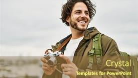  Presentation with vintage - Slides featuring handsome-hispanic-man-using-vintage background and a tawny brown colored foreground
