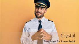  Presentation with airplane pilot - Theme featuring handsome-hispanic-man-wearing-airplane background and a coral colored foreground