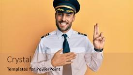  Presentation with airplane pilot - PPT layouts having handsome-hispanic-man-wearing-airplane background and a  colored foreground
