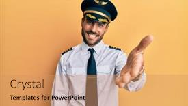  Presentation with airplane runway flight - Slide deck enhanced with handsome-hispanic-man-wearing-airplane background and a coral colored foreground