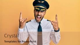  Presentation with rock music - Amazing presentation design having handsome-hispanic-man-wearing-airplane backdrop and a coral colored foreground