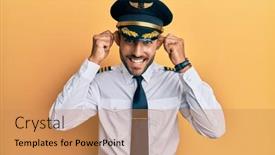  Presentation with airplane pilot - Beautiful theme featuring handsome-hispanic-man-wearing-airplane backdrop and a coral colored foreground