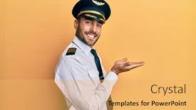  Presentation with airplane pilot - Theme featuring handsome-hispanic-man-wearing-airplane background and a yellow colored foreground