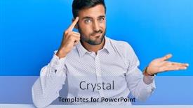  Presentation with think - Audience pleasing PPT theme consisting of handsome-hispanic-man-wearing-business backdrop and a light blue colored foreground