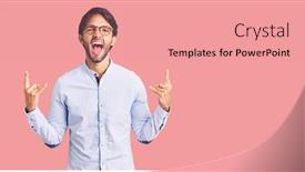  Presentation with music business - Slide deck having handsome-hispanic-man-wearing-business background and a coral colored foreground