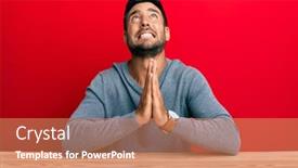  Presentation with emotions face speech - Colorful slide set enhanced with handsome-hispanic-man-wearing-casual backdrop and a coral colored foreground