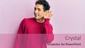  Presentation with hearing - Beautiful slides featuring handsome-hispanic-man-wearing-casual backdrop and a coral colored foreground