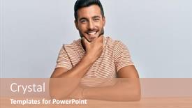  Presentation with hispanic - Presentation enhanced with handsome-hispanic-man-wearing-casual background and a coral colored foreground