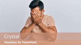  Presentation with crying - Theme having handsome-hispanic-man-wearing-casual background and a coral colored foreground