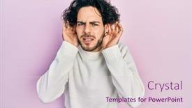  Presentation with hearing - Presentation design featuring handsome-hispanic-man-wearing-casual background and a lemonade colored foreground